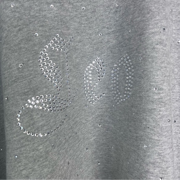 Good American Leo Boyfriend Jeweled Grey Sweatshirt - Picture 5 of 11